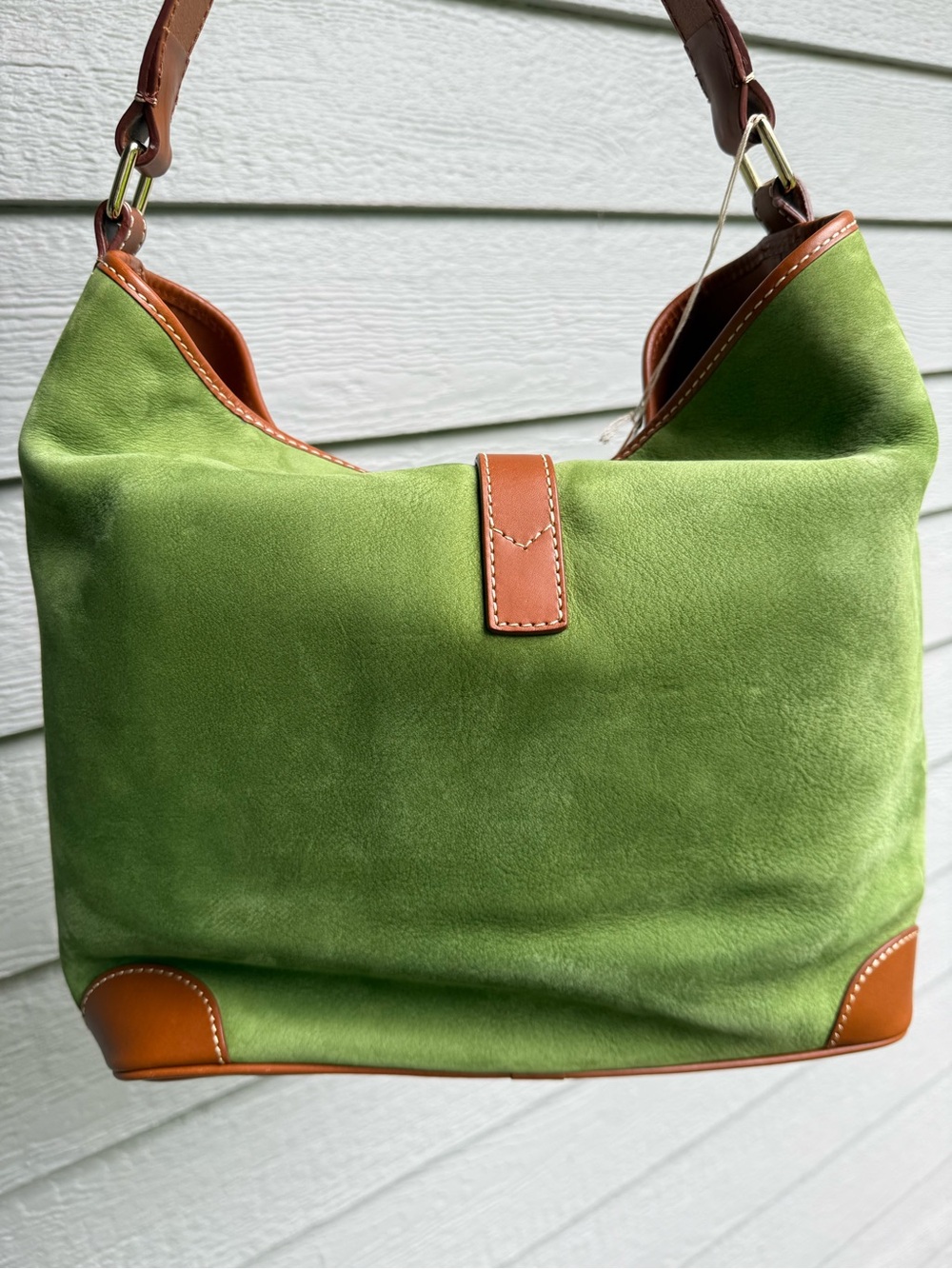 NWT Dooney & Bourke Green Suede Sac Shoulder Bag RARE $345 - Picture 9 of 9